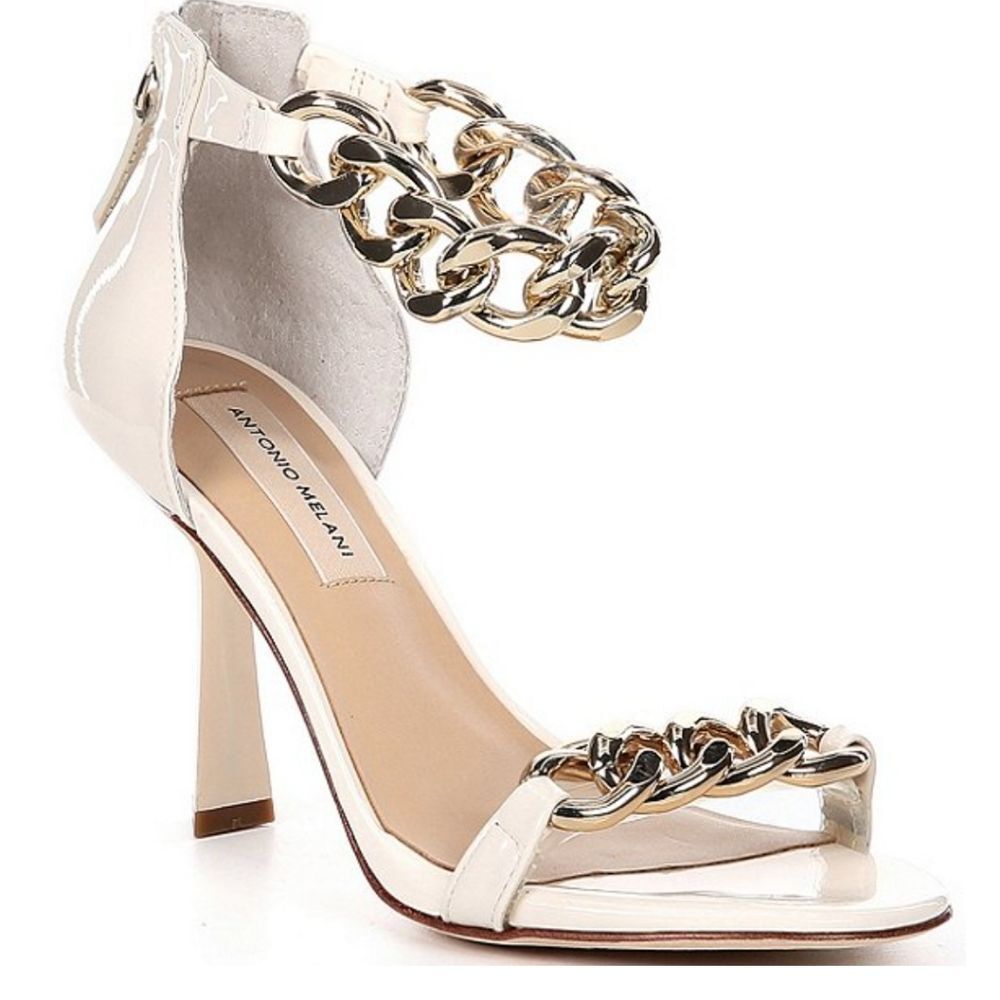 Antonio Melani Carolitta Ankle Chain Patent Leather Dress Sandals